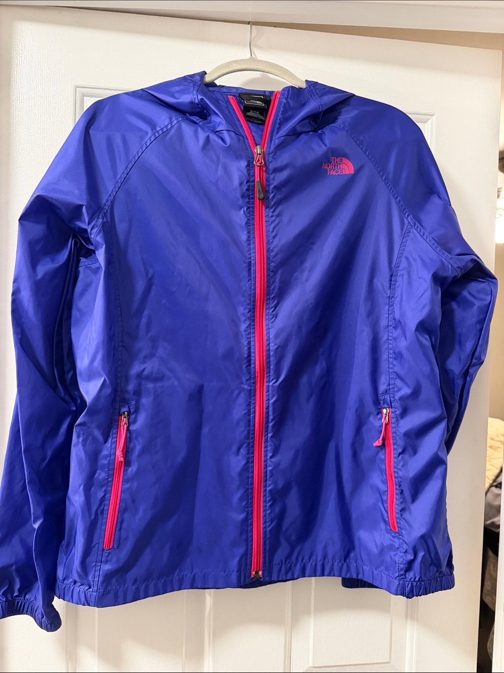 The North Face Women’s ' Royal Blue Hooded Jacket with Pink Zippers